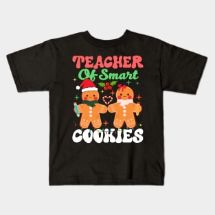 Teacher Of Smart Cookies Christmas Funny Gingerbread Man Kids T-Shirt